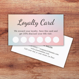 Elegant Pastel Färg Gradient Salon Lojalitetskort