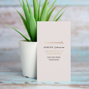 Elegant Pastel Faux Guld Hairdresser Visitkort