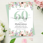 Elegant Pastel Floral 60th Birthday Party Inbjudningar<br><div class="desc">This elegant 60th birthday invitation features soft pastel watercolor flowers framing the top and bottom. The design combines modern typography with trendy calligraphy,  creating a refined and stylish look—perfect for celebrating a special woman’s milestone birthday.</div>