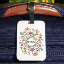 Elegant Pastel Floral Personalized Luggage Tag Bagagebricka