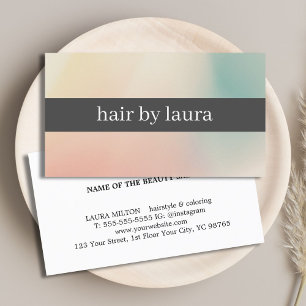 Elegant Pastel Grått Rand Hair Salon Visitkort