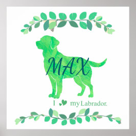 Elegant Pastel Green Labrador | Personalized Poster