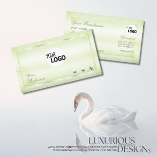 Elegant Pastel-Grönt med diamanter och Logotyp Mod Visitkort