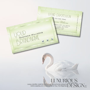Elegant Pastel Grönt med Diamonds Glamous Luxe Visitkort