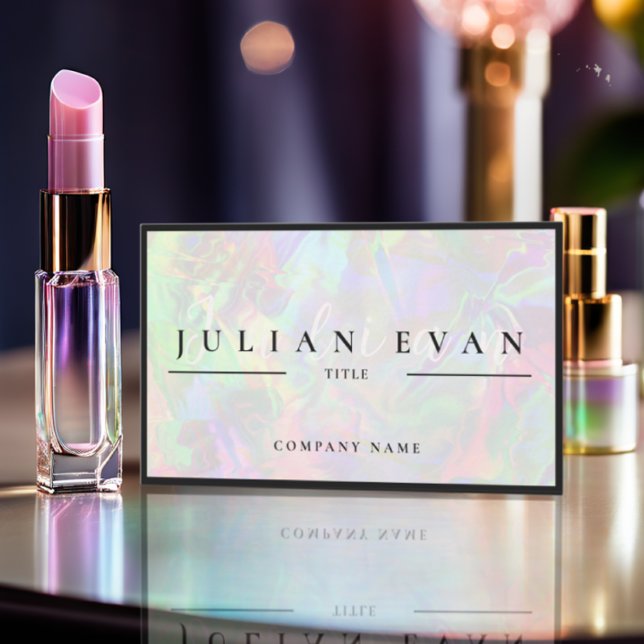 Elegant Pastel HoloGraph Beauty Salon Visitkort (Skapare uppladdad)