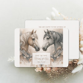 Elegant Pastel Horses Bröllop spara datum Card Spara Datumet