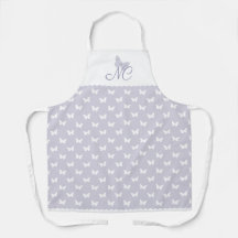 Elegant Pastel Lavender Monogram Butterfly Mönster