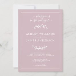 Elegant Pastel Lila bröllopsinbjudan Inbjudningar