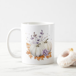 Elegant Pastel Lila Lavender Orange Pumpkin Fall Kaffemugg