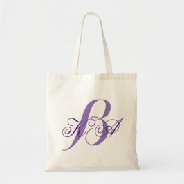 elegant pastel lilach lila monogram bridesmaid tygkasse