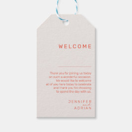 Elegant Pastel Minimal Bröllop Welcome Gift Märkre Presentetikett