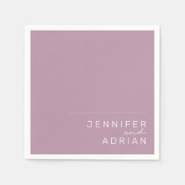 Elegant Pastel Minimal Lila Modern Bröllop Napki Pappersservett