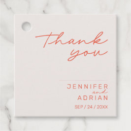 Elegant Pastel Minimal Tack Bröllop Gåvor Etiketter