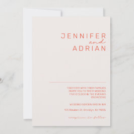Elegant Pastel Minimal White och Red Modern Simpl Inbjudningar