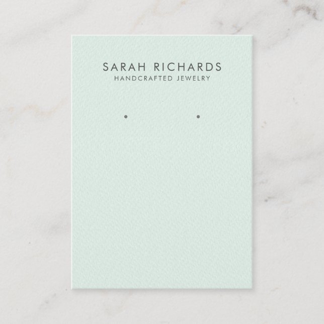 Elegant Pastel Mint Grönt Juelry Visning Ararring Visitkort (Framsida)