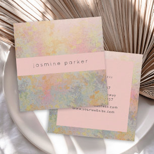 Elegant Pastel Mottled Marble Fyrkantigt Visitkort