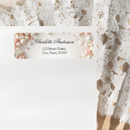 Elegant Pastel Pearls Möhippa Retur Returadress Etikett