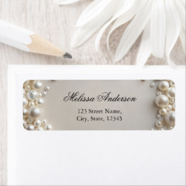Elegant Pastel Pearls Möhippa Returetikett Returadress Etikett
