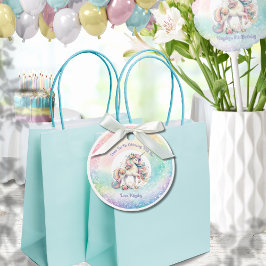Elegant Pastel Rainbow Unicorn Tack Gåvor Etiketter