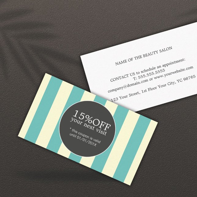 Elegant Pastel Rand Black Beauty Coupon Rabattkort (Skapare uppladdad)