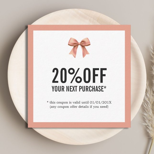 Elegant Pastel Ribbon Snyggt Beauty Salon Coupon Rabattkort (Skapare uppladdad)