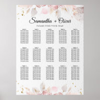 Elegant Pastel Rosa Blommigt Ram Finare Poster