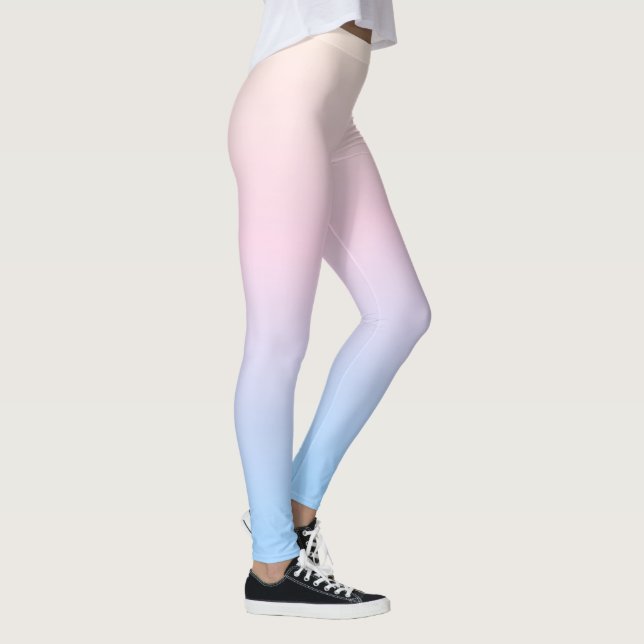 elegant Pastel rosa blue bright gradient färg Leggings (Höger)
