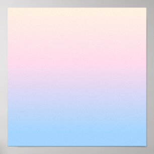 elegant Pastel rosa blue bright gradient färg Poster