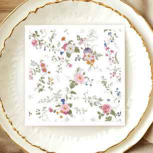 Elegant Pastel Rosa Bohemian Wildblomma Bröllop Pappersservett