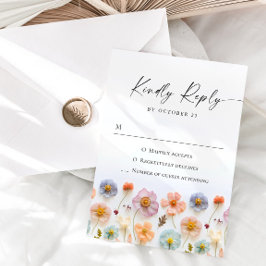 Elegant Pastel Rosa Boho Vild Flowers Bröllop OSA Kort