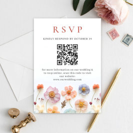 Elegant Pastel Rosa Boho Vild Flowers Bröllop OSA Kort