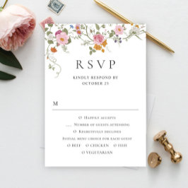 Elegant Pastel Rosa Boho Vild Flowers Bröllop OSA Kort