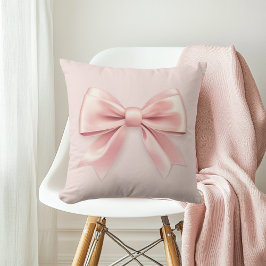 Elegant Pastel Rosa Bow Kudde