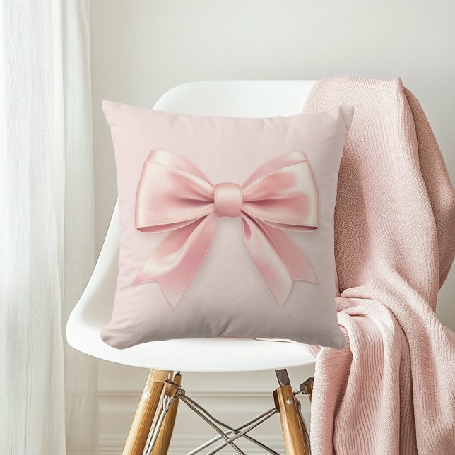 Elegant Pastel Rosa Bow Kudde (Skapare uppladdad)