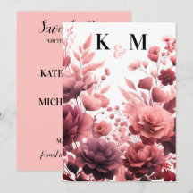 Elegant Pastel Rosa Bröllop spara datum-kort