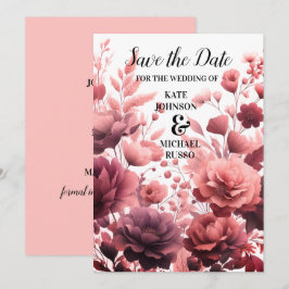 Elegant Pastel Rosa Bröllop spara datum-kort Datumet