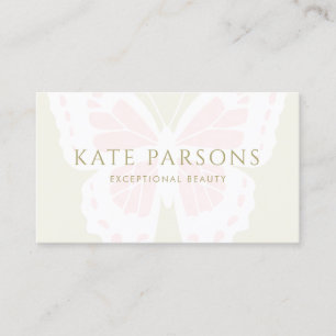 Elegant Pastel Rosa Butterfly Visitkort