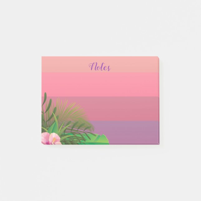 Elegant Pastel Rosa Exotic Tropical Plants Post-it Block (Framsida)