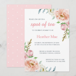 Elegant Pastel Rosa Girl Blommigt Baby Shower Inbjudningar