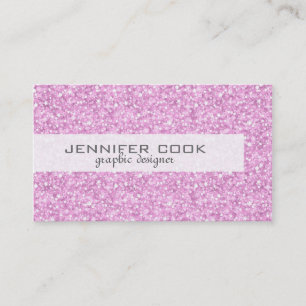 Elegant Pastel Rosa Glitter & Sparkles 2 Visitkort