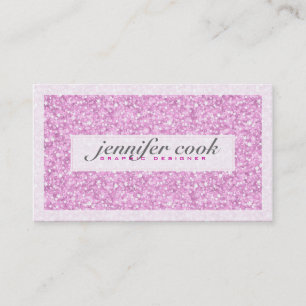 Elegant Pastel Rosa Glitter & Sparkles 3 Visitkort