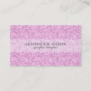 Elegant Pastel Rosa Glitter & Sparkles Visitkort