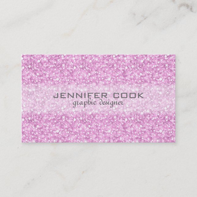 Elegant Pastel Rosa Glitter & Sparkles Visitkort (Framsida)