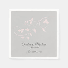 Elegant Pastel  Rosa & Grått (Grått) Bröllop Pappersservett