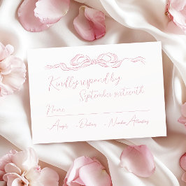 Elegant Pastel Rosa Hand plockade Bow Bröllop OSA Kort