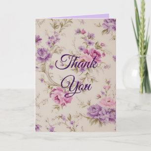 Elegant Pastel Rosa & Lila Garden Blooms Tack Kort