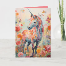 Elegant Pastel Rosa Magic Unicorn-mappat kort