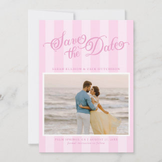Elegant Pastel Rosa Script - spara datum Datumet