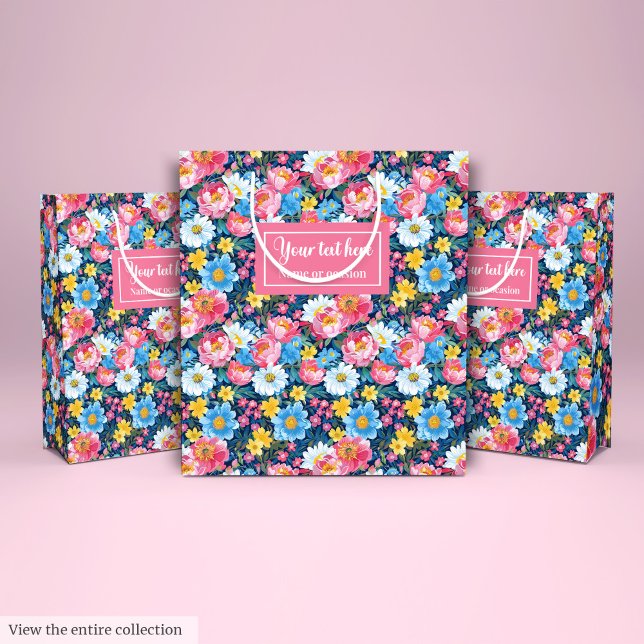 Elegant Pastel rosa vattencolor monogram presentsä (Elegant pastel pink watercolor monogram gift bag)