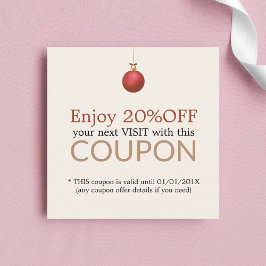 Elegant Pastel Salon Julafton Helgdag Coupon Rabattkort